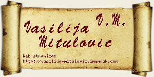 Vasilija Mitulović vizit kartica